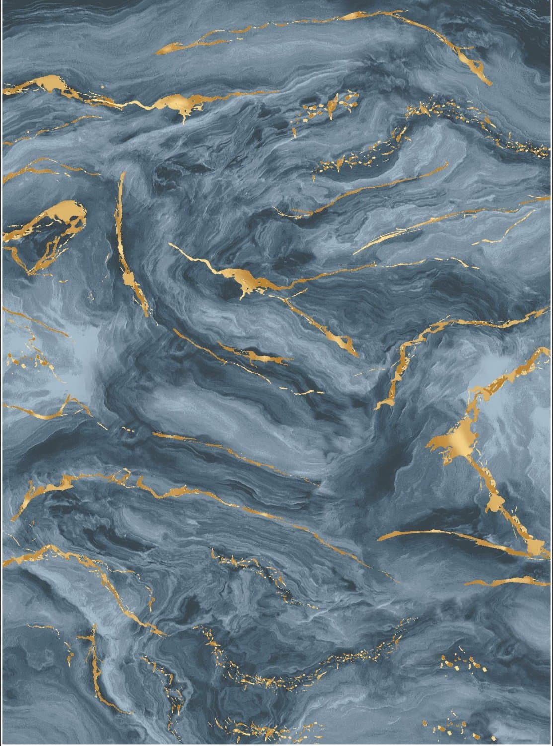 Wiltonmatta - Storm (blå/guld) (Storlek: 200 x 280 cm)
