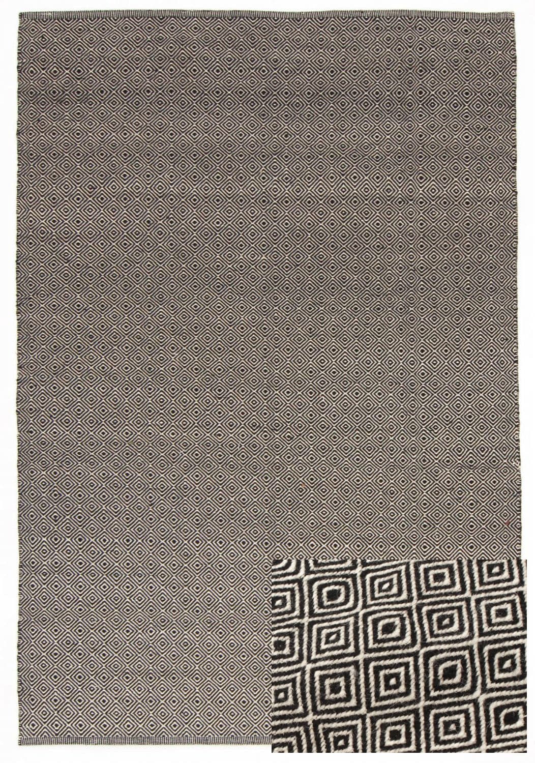 Ullmatta - Varella (svart/vit) (Storlek: 60 x 120 cm)