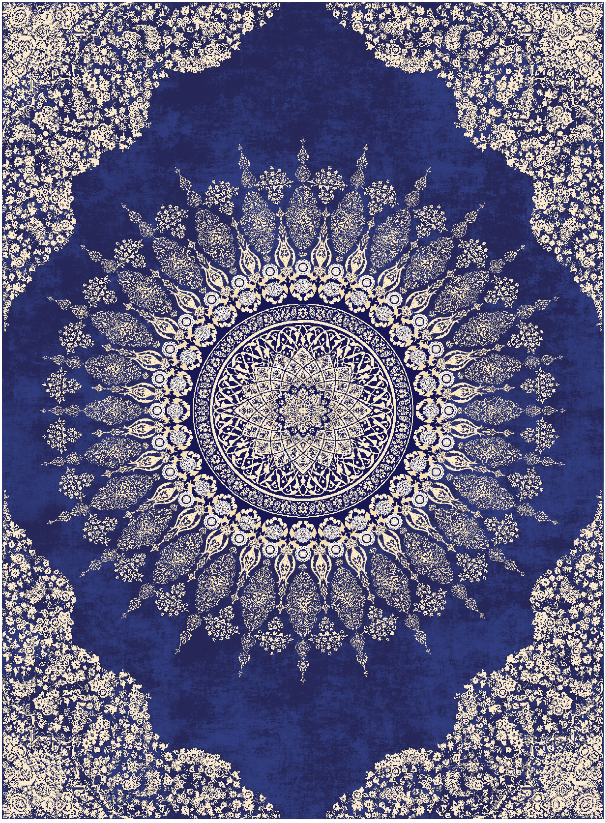 Wiltonmatta - Sandrigo (blå/beige) (Storlek: 200 x 280 cm)