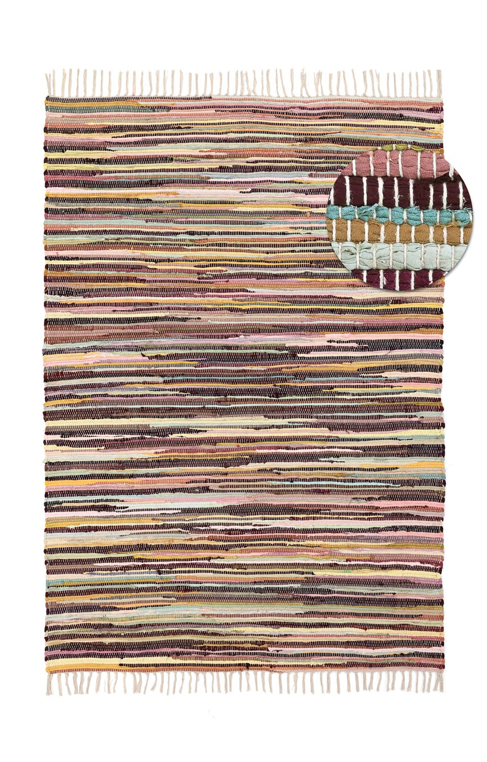 Trasmatta - Happy (gul/multi) (Storlek: 60 x 120 cm)