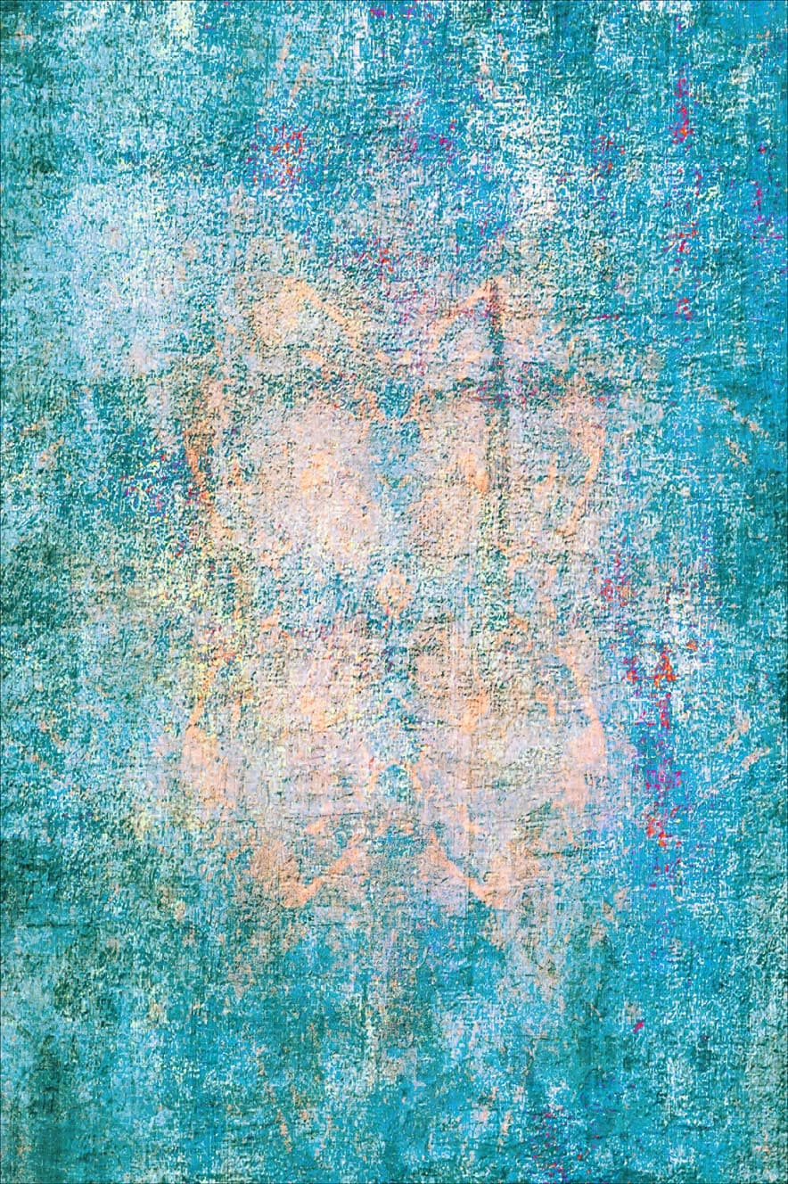 Wiltonmatta - Jules (turkos) (Storlek: 130 x 190 cm)