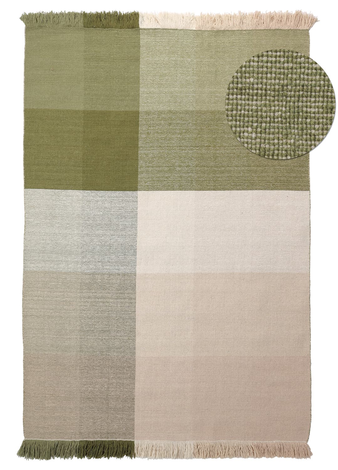 Ullmatta - Chaves (grön/beige) (Storlek: 80 x 150 cm)