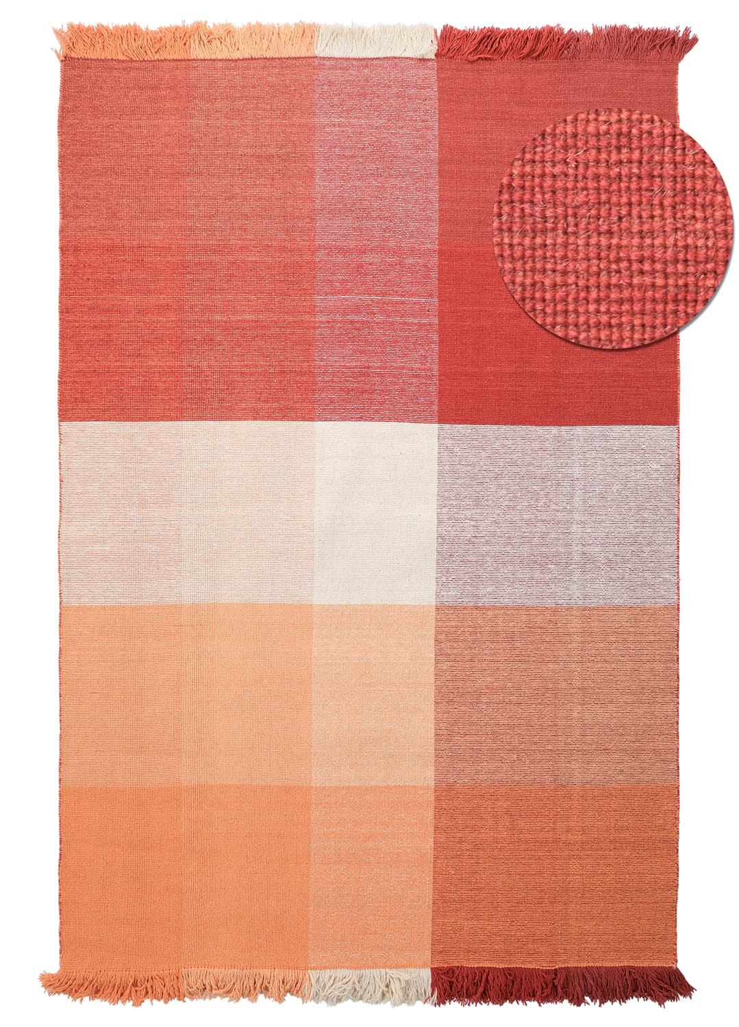 Ullmatta - Chaves (röd/orange) (Storlek: 80 x 150 cm)