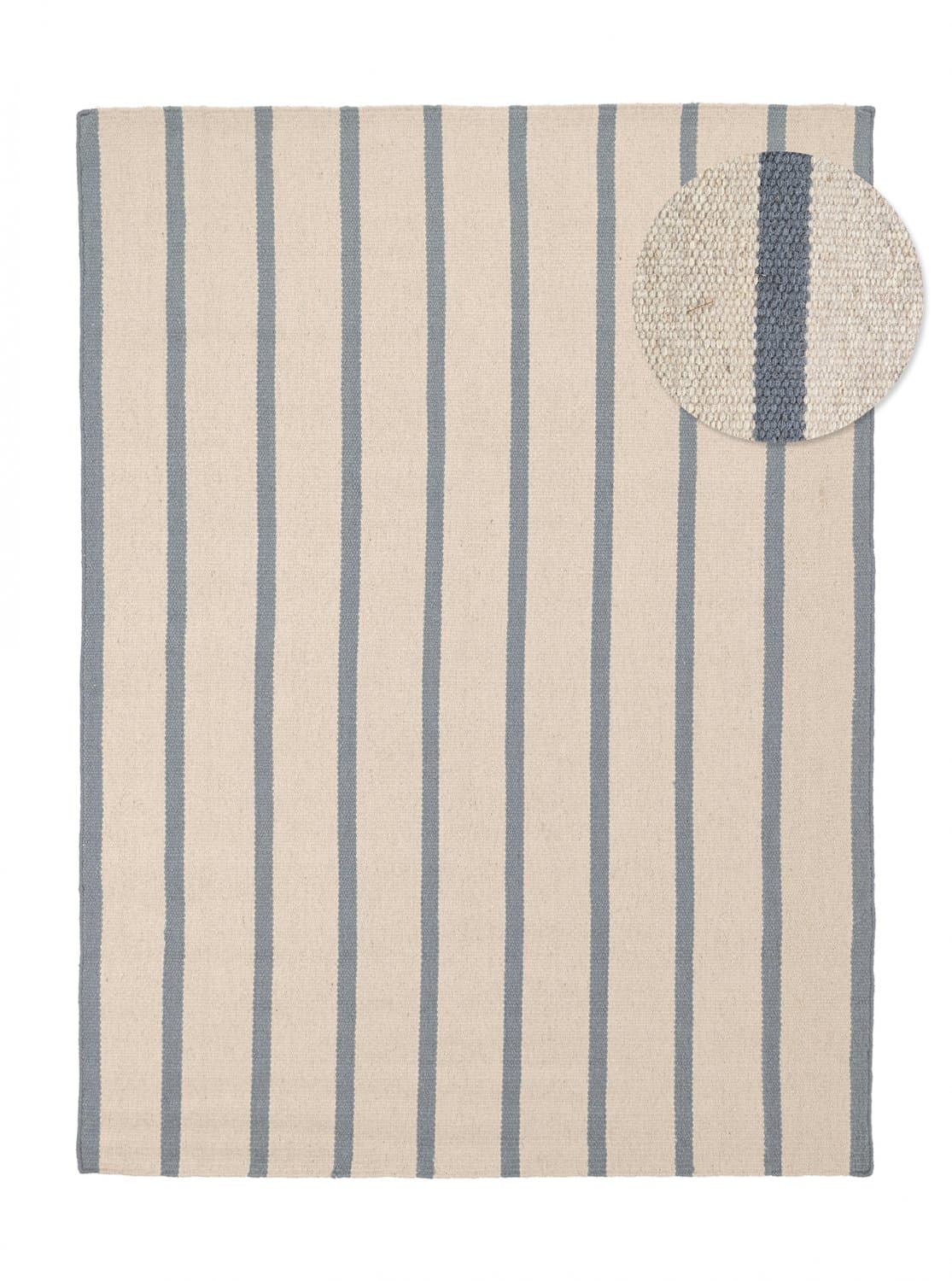 Ullmatta - Luton (faded denim/vit) (Storlek: 80 x 150 cm)