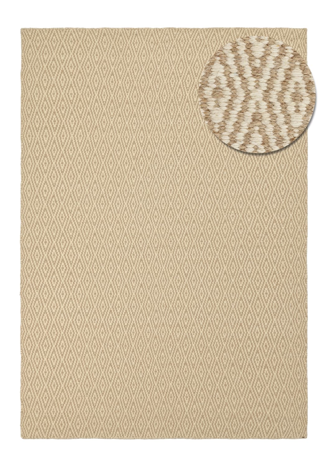 Ullmatta - Monastir (beige/vit) (Storlek: 80 x 150 cm)