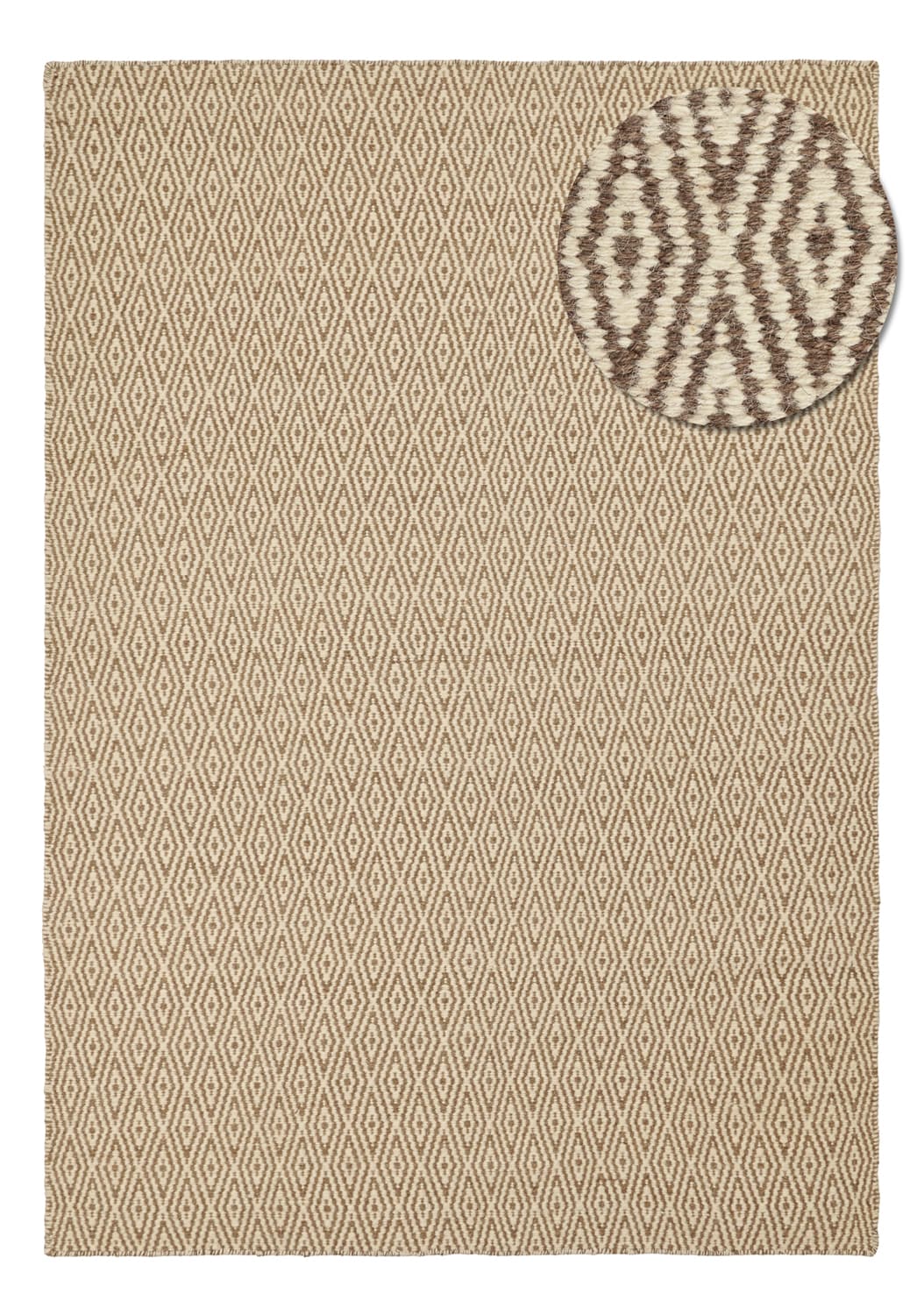 Ullmatta - Monastir (brun/vit) (Storlek: 200 x 290 cm)