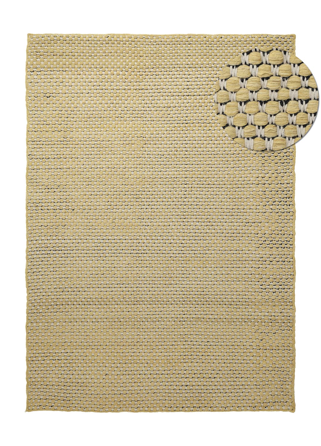 Ullmatta - Ovelia (gul/vit) (Storlek: 160 x 230 cm)