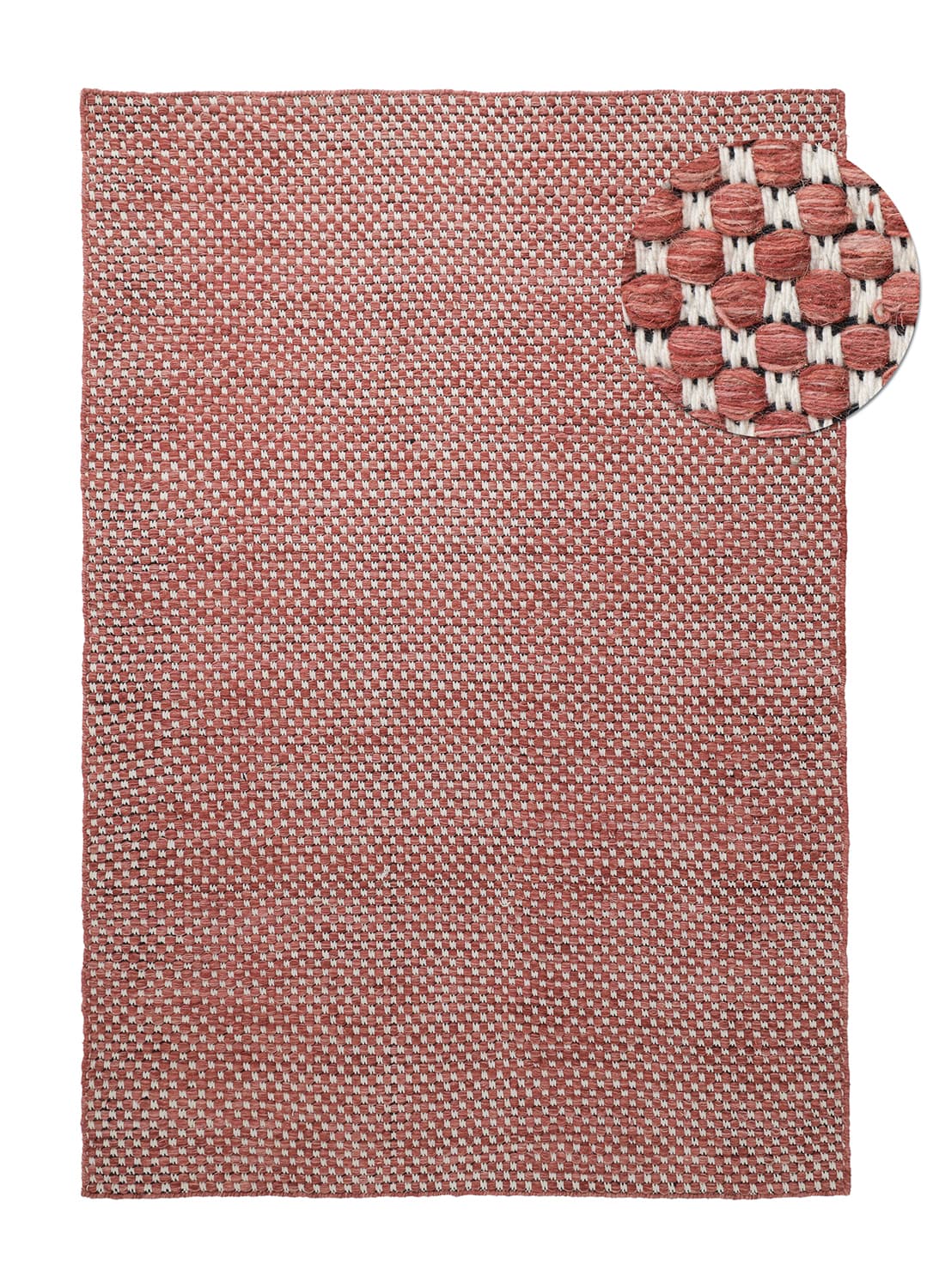 Ullmatta - Ovelia (terrakotta/vit) (Storlek: 160 x 230 cm)