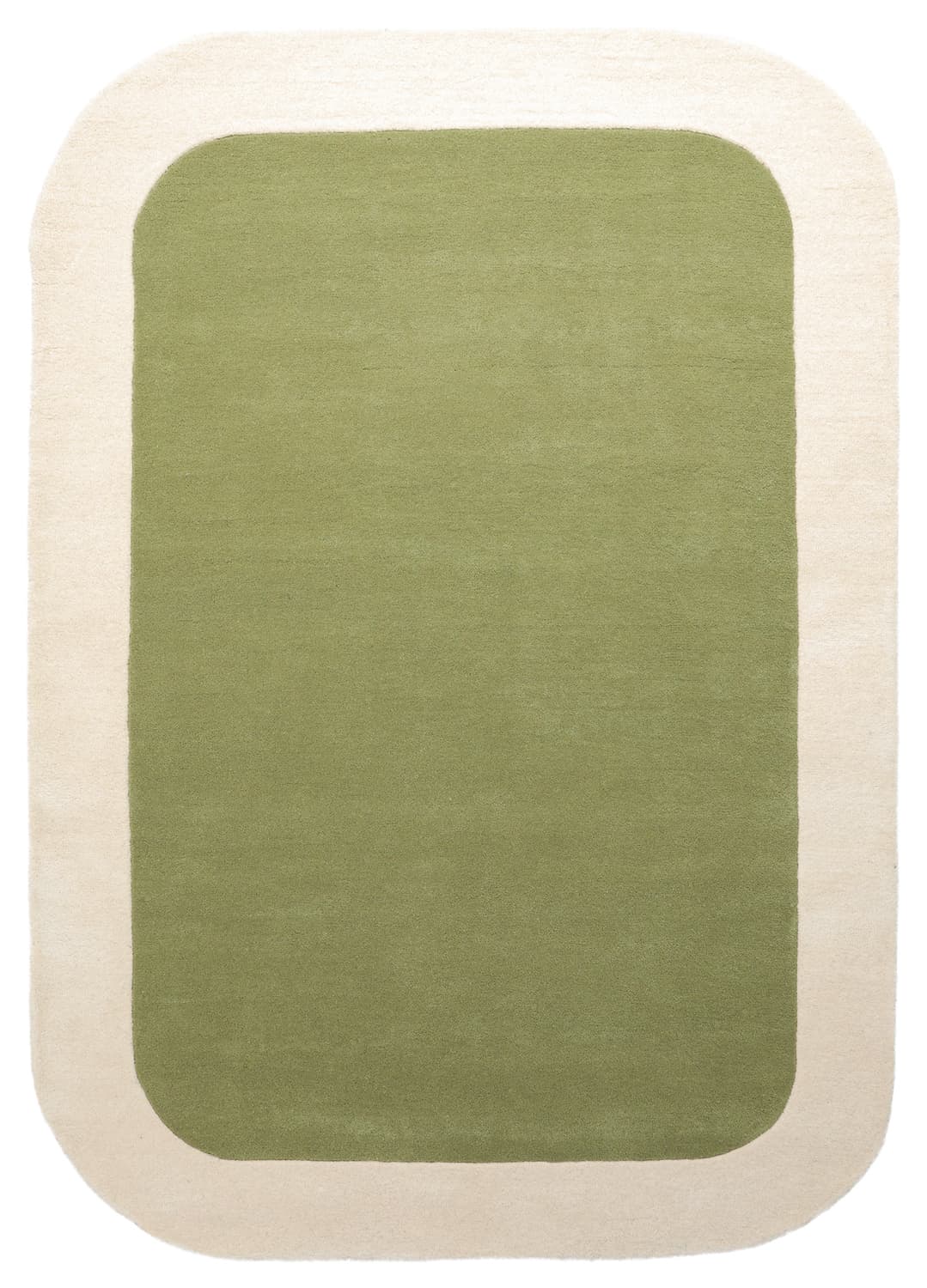 Ullmatta - Puri Hand Tufted Wool Premium (grön/creme) (Storlek: 240 x 340 cm)