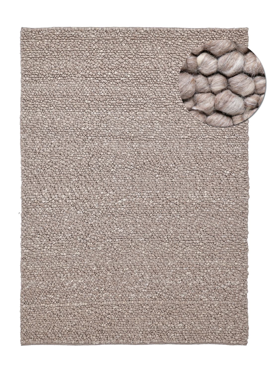 Ullmatta - Sala Irregular Wool Bubble (taupe/vitmelerad) (Storlek: 160 x 230 cm)