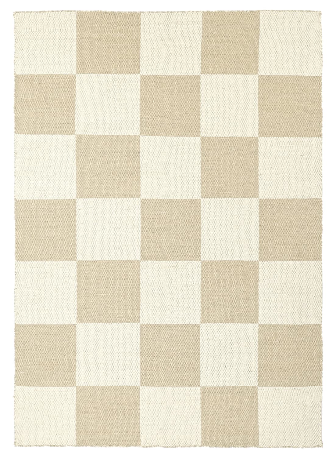 Ullmatta - Scacco (vit/beige) (Storlek: 80 x 150 cm)