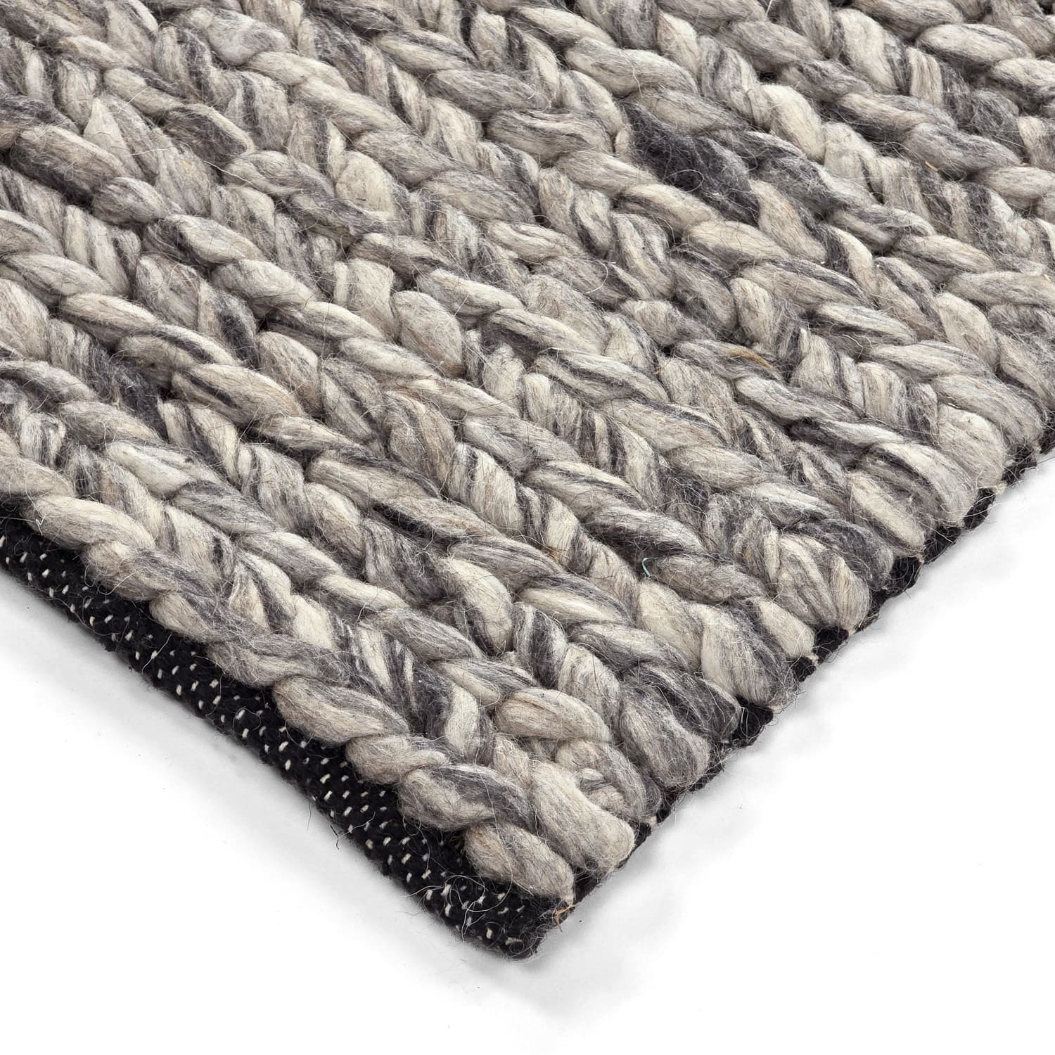Ullmatta - Talvia Braided Wool (mörkgrå) (Storlek: 240 x 340 cm)