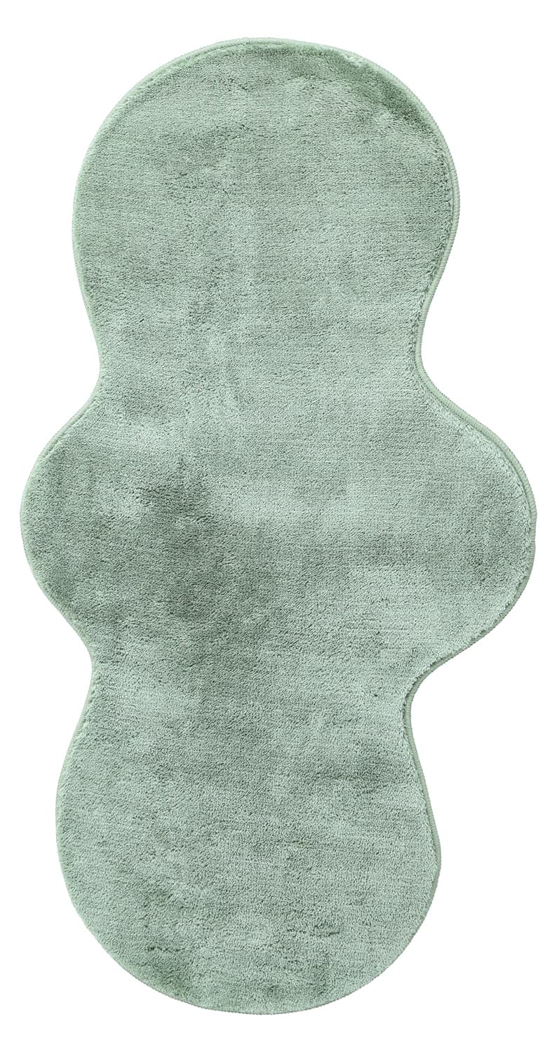 Vågig Gångmatta - Aranga Super Soft Fur (grön) (Storlek: 80 x 150 cm)