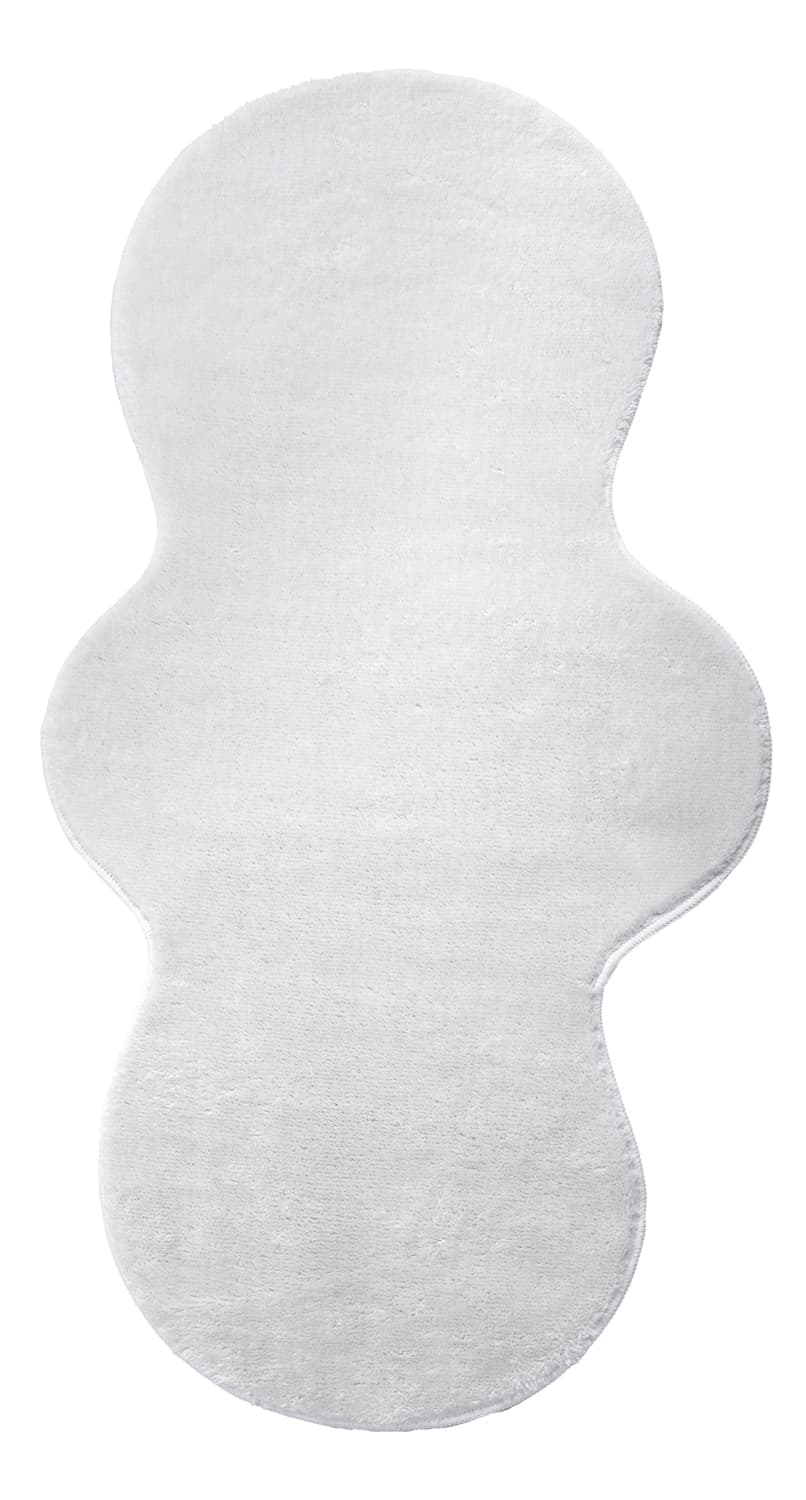 Vågig Gångmatta - Aranga Super Soft Fur (vit) (Storlek: 80 x 150 cm)