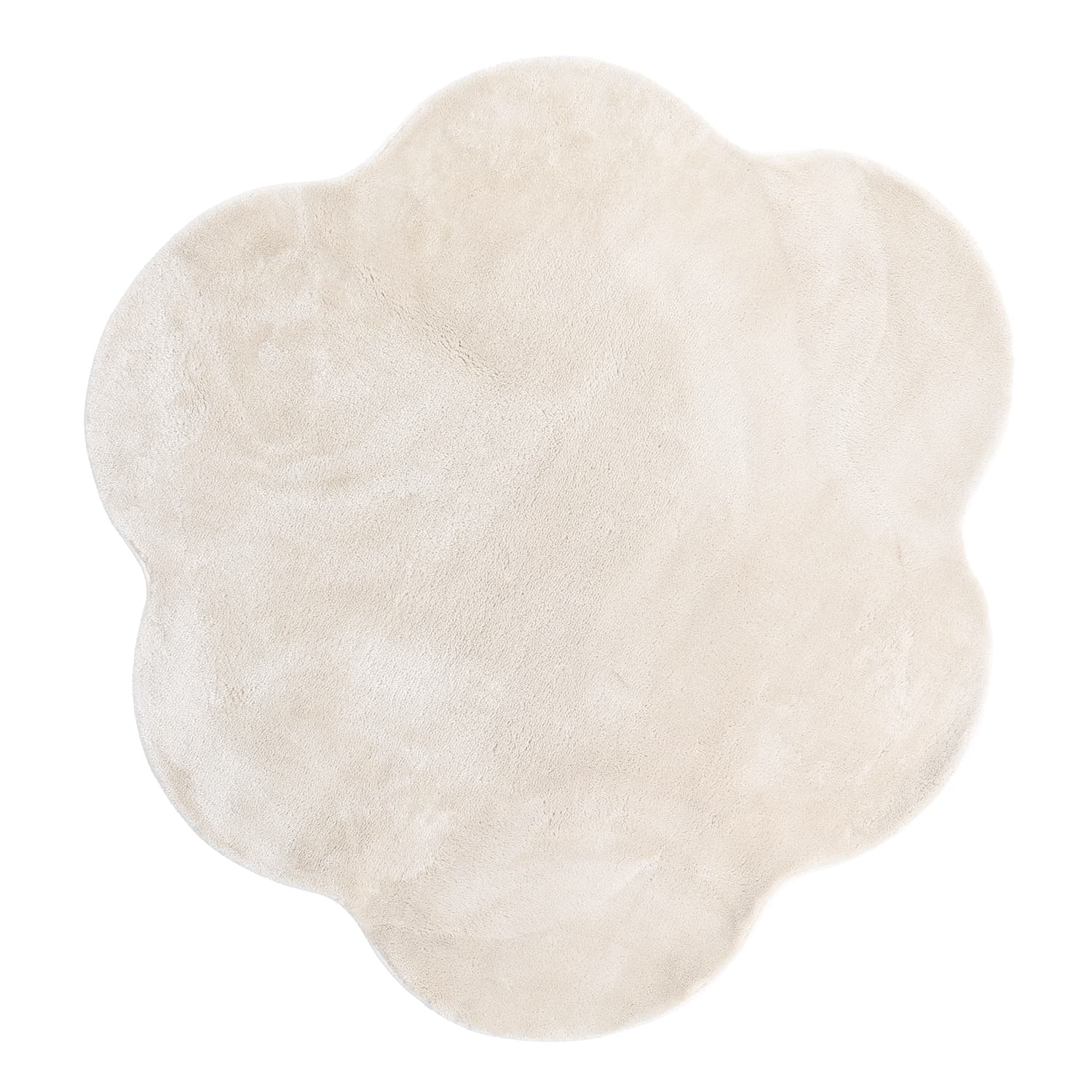 Vågig Rund Matta - Aranga Super Soft Fur (beige) (Storlek: Ø 80 cm)