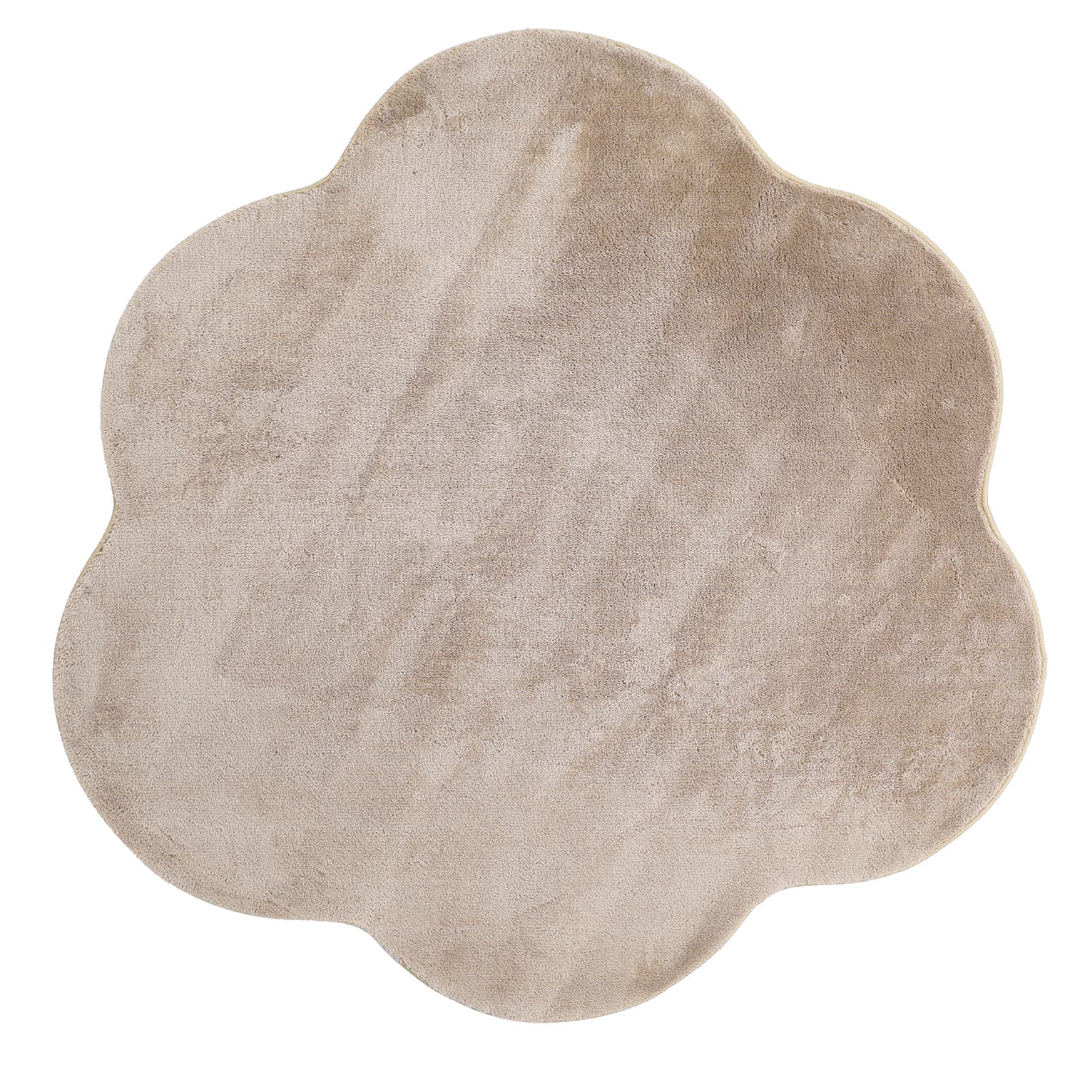 Vågig Rund Matta - Aranga Super Soft Fur (brun) (Storlek: Ø 80 cm)