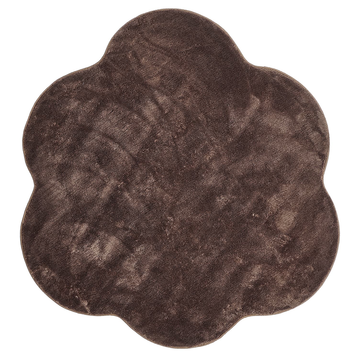 Vågig Rund Matta - Aranga Super Soft Fur (mörkbrun) (Storlek: Ø 80 cm)