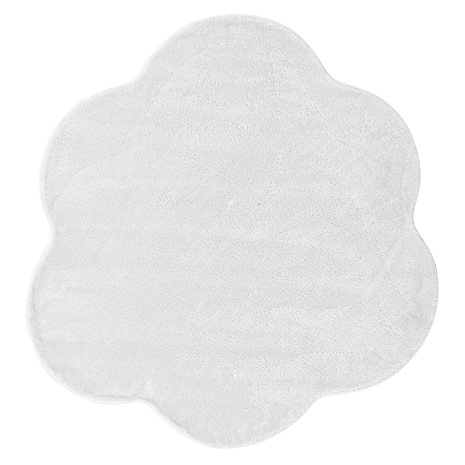 Vågig Rund Matta - Aranga Super Soft Fur (vit) (Storlek: Ø 80 cm)