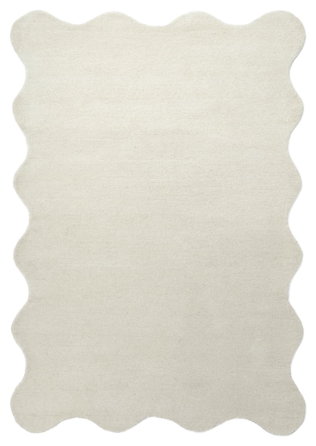 Vågig Ullmatta - Diu Hand Tufted Wool Premium (vit) (Storlek: 240 x 340 cm)