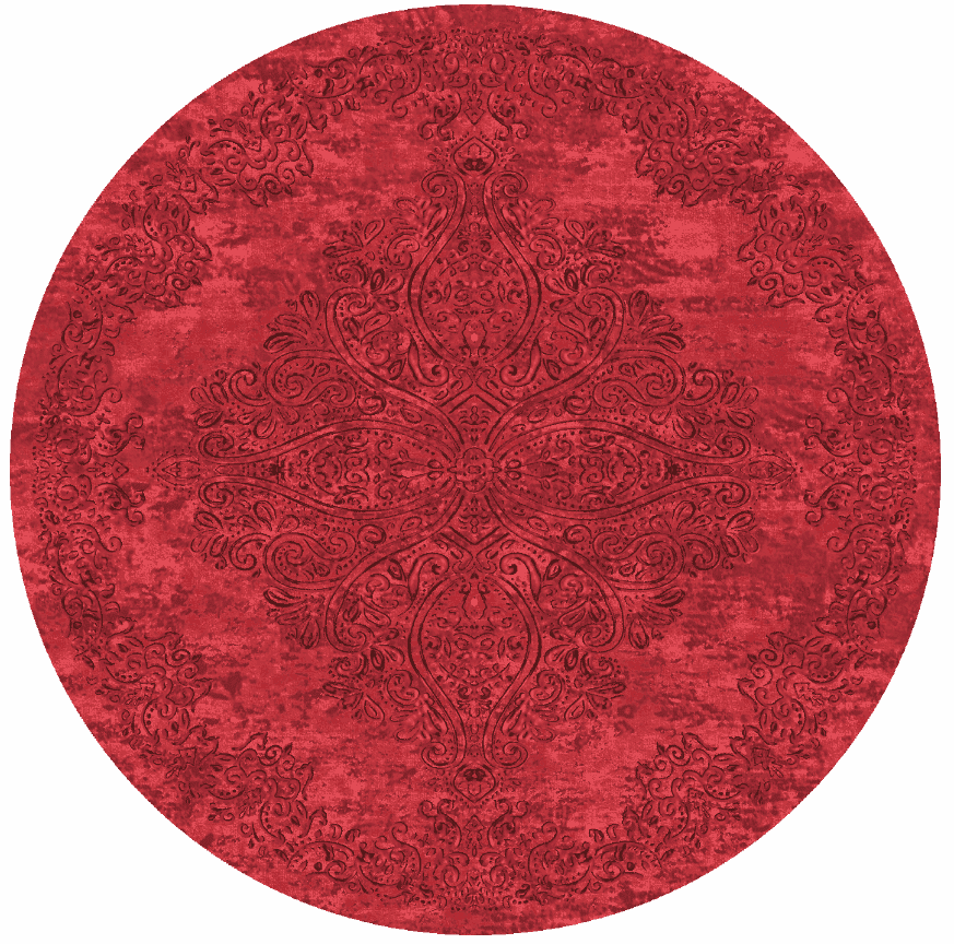 Rund matta - Valenza (röd) (Storlek: Ø 120 cm)