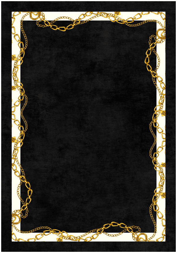 Wiltonmatta - Vilia (svart/vit/guld) (Storlek: 200 x 280 cm)