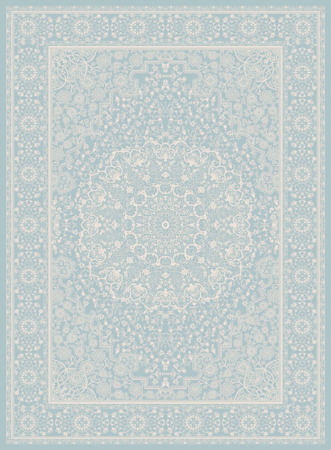 Wiltonmatta - Vivian (blå) (Storlek: 200 x 280 cm)