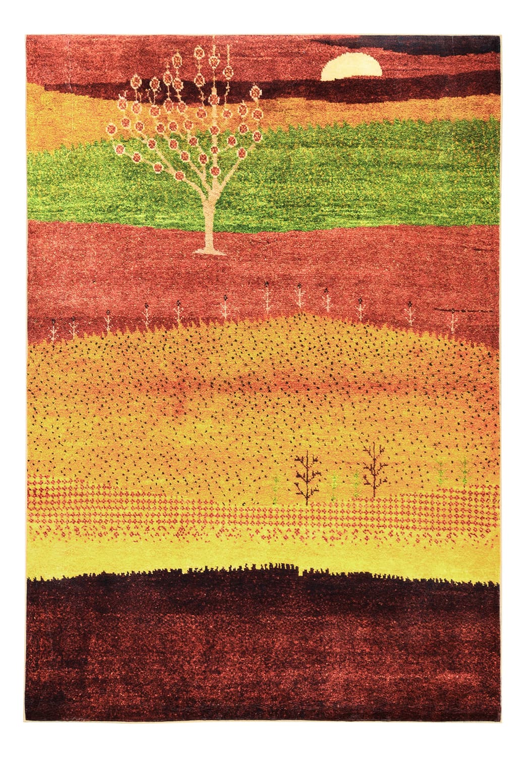 Wiltonmatta - Oia (röd/multi) (Storlek: 200 x 280 cm)