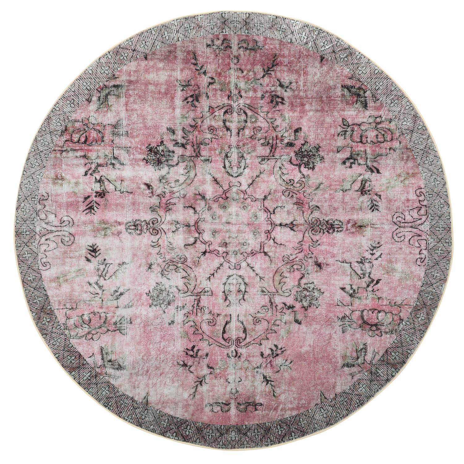Rund matta - Rosalie (rosa) (Storlek: Ø 160 cm)