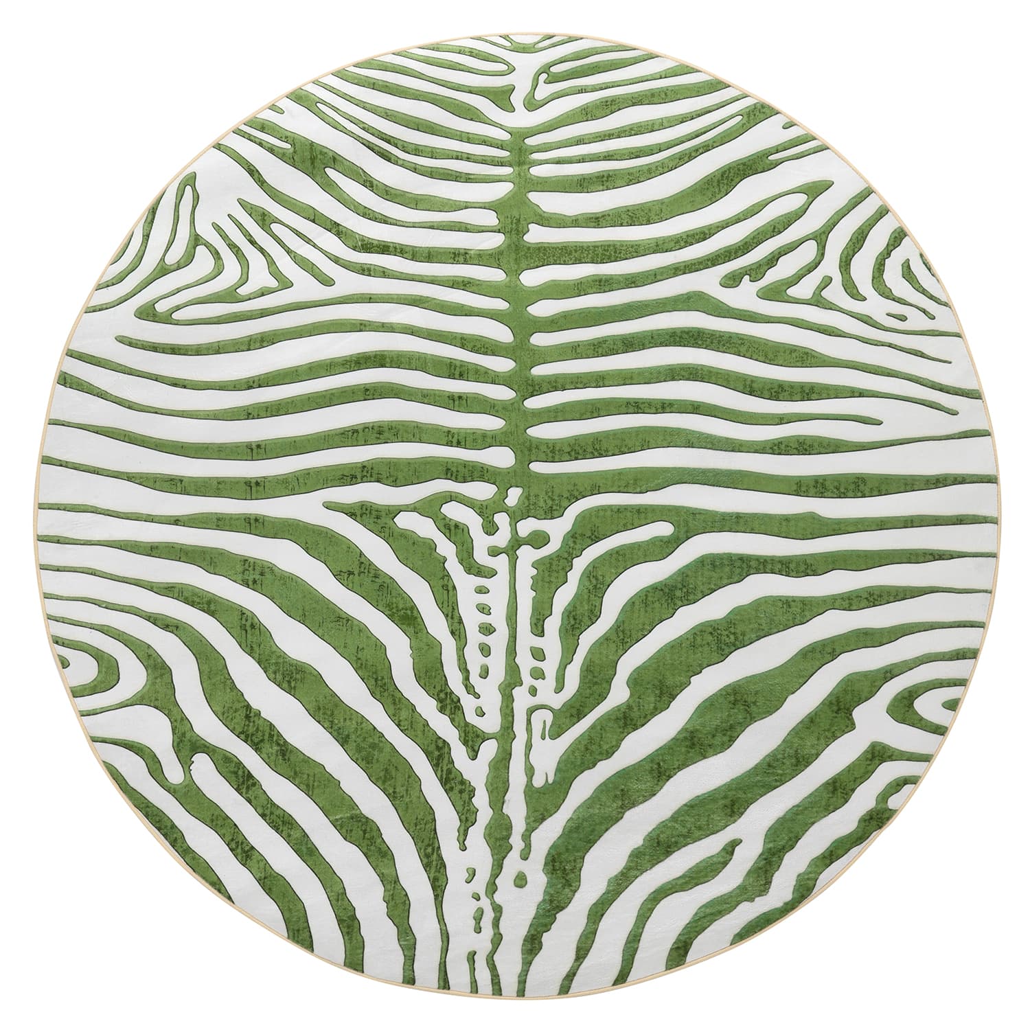 Rund matta - Zebra (grön) (Storlek: Ø 160 cm)