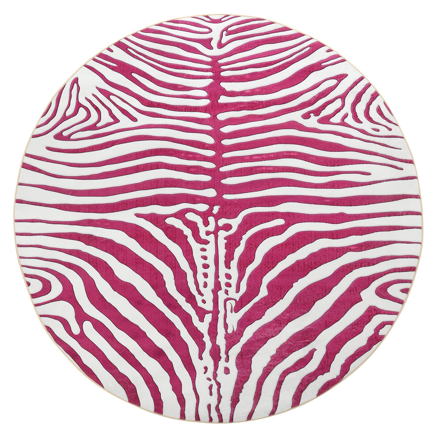 Rund matta - Zebra (rosa) (Storlek: Ø 160 cm)