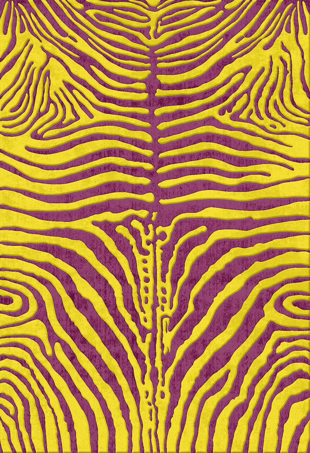 Wiltonmatta - Zebra (gul/lila) (Storlek: 240 x 340 cm)