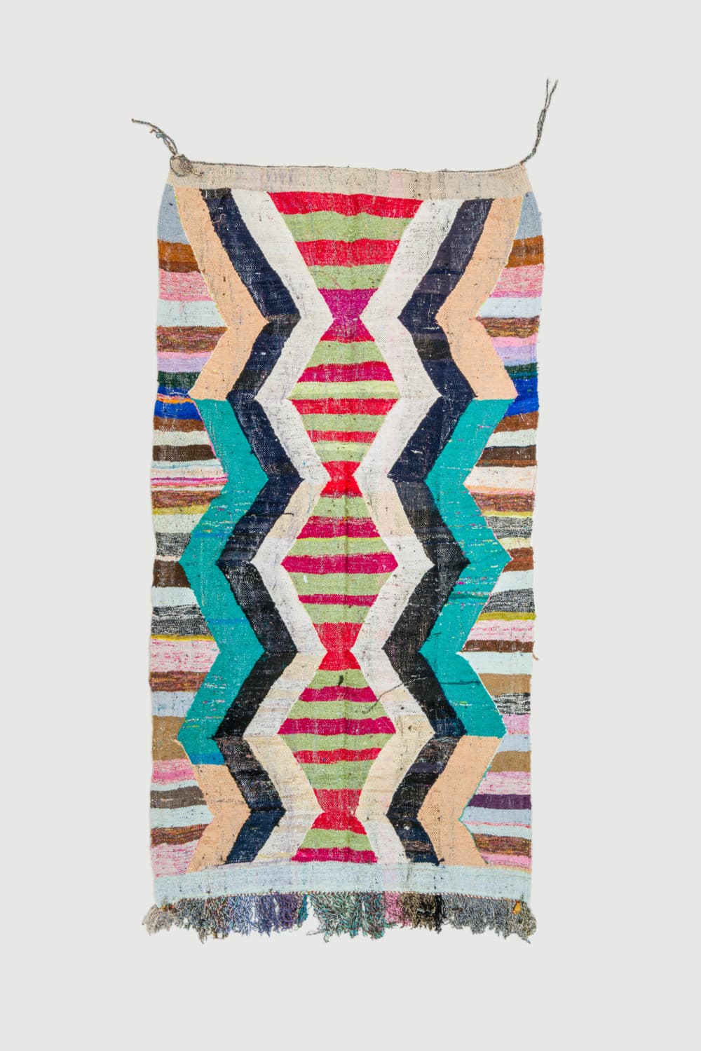 Marockansk Boucherouite-matta 140 x 265 cm (Storlek: 140 x 265 cm)