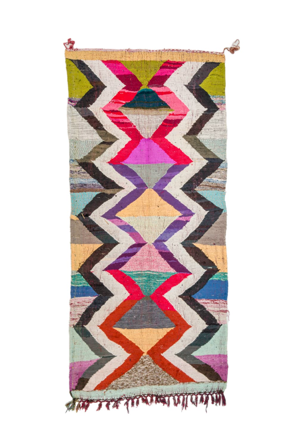 Marockansk Boucherouite-matta 140 x 305 cm (Storlek: 140 x 305 cm)