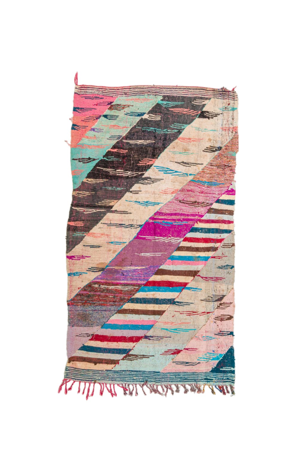 Marockansk Boucherouite-matta 135 x 245 cm (Storlek: 135 x 245 cm)
