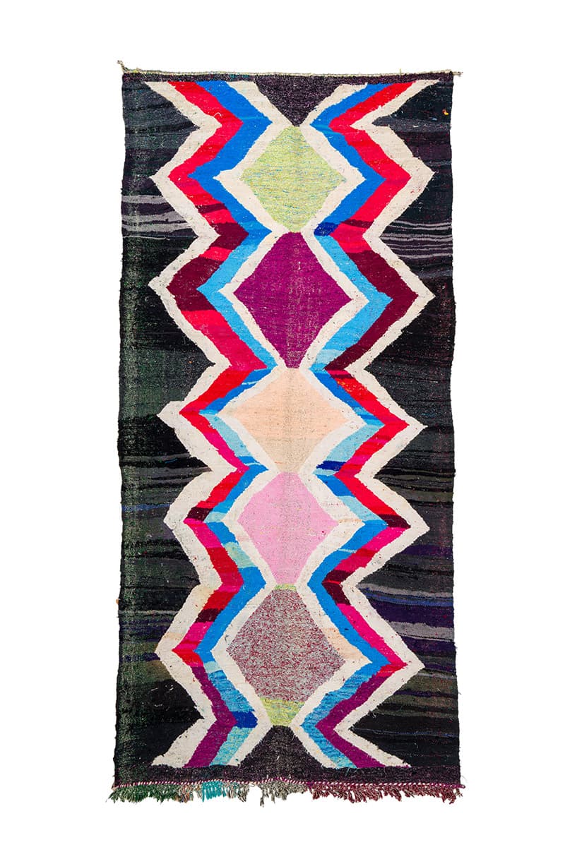 Marockansk Boucherouite-matta 150 x 315 cm (Storlek: 150 x 315 cm)