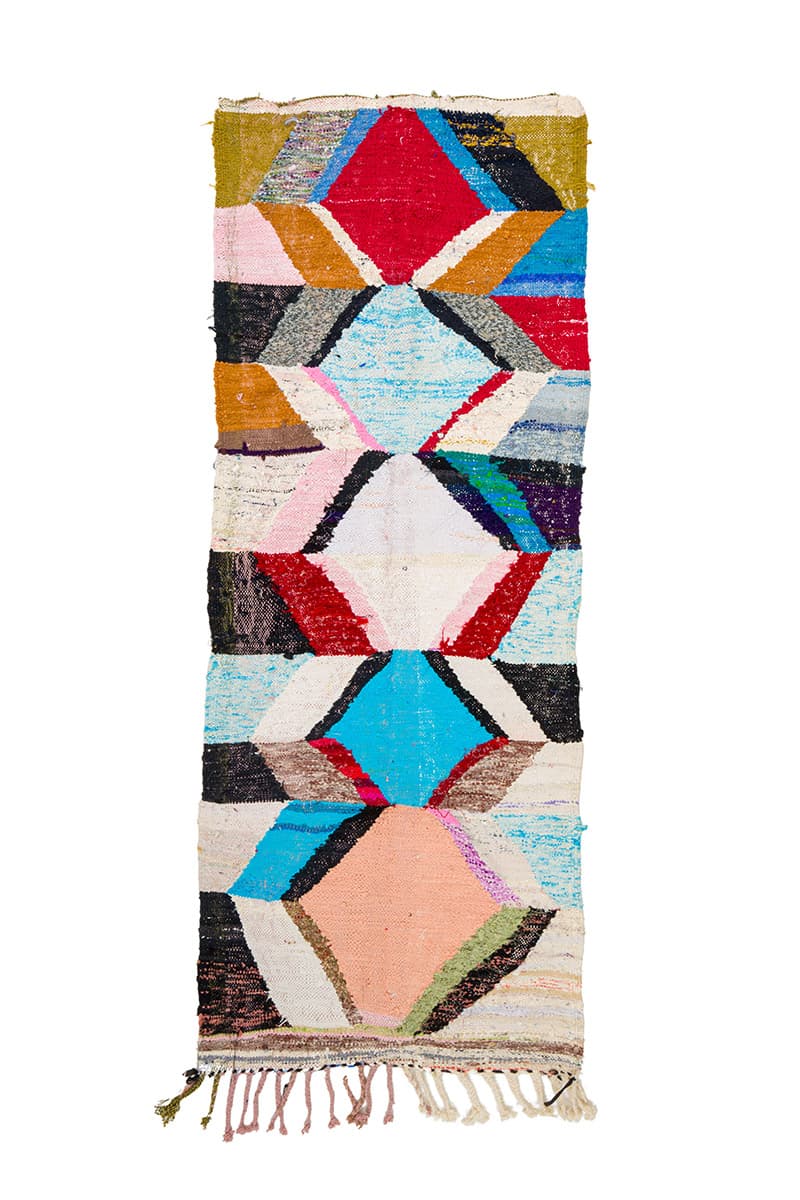 Marockansk Boucherouite-matta 370 x 190 cm (Storlek: 370 x 190 cm)