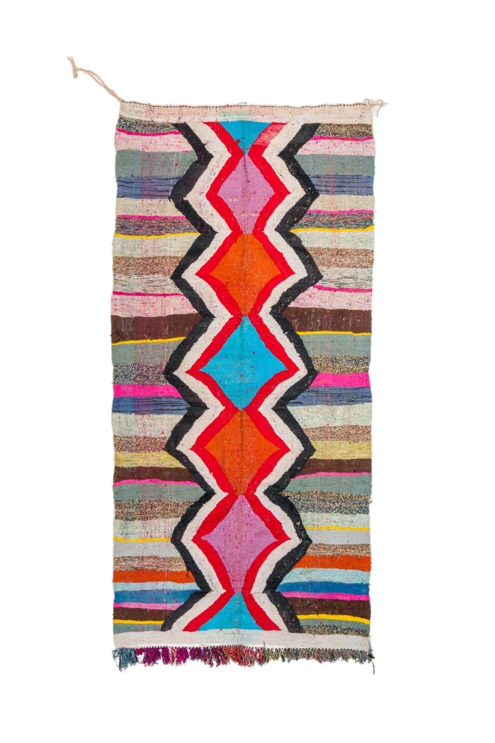Marockansk Boucherouite-matta 130 x 260 cm (Storlek: 130 x 260 cm)