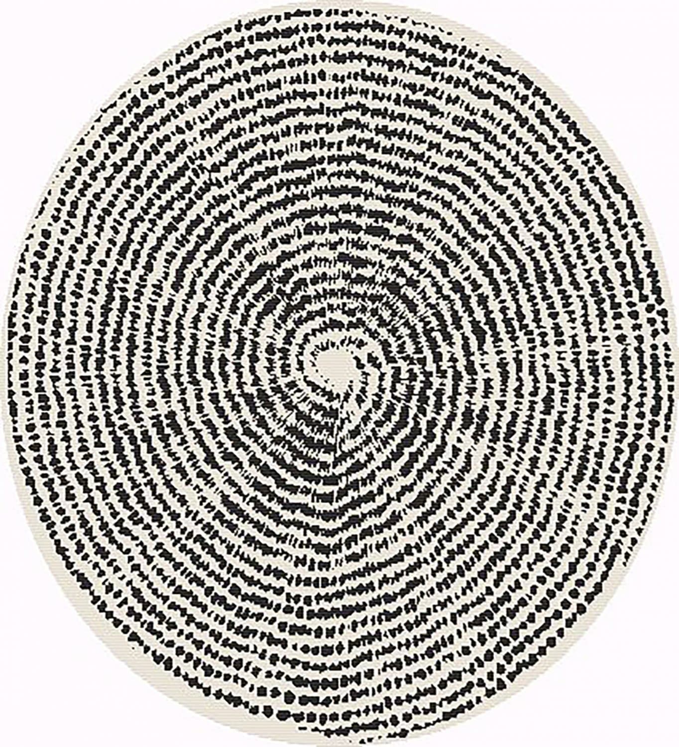 Rund matta - Brussels Swirl (svart) (Storlek: Ø 200 cm)
