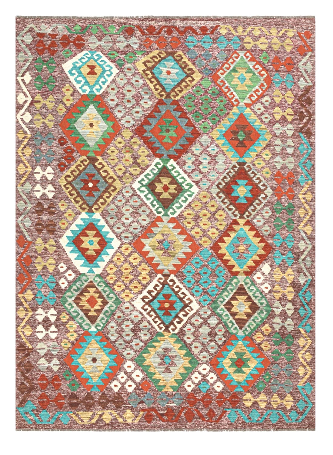Orientalisk Matta - Vegi Kelim Hand Woven - 174 x 241 cm (Storlek: 174 x 241 cm)