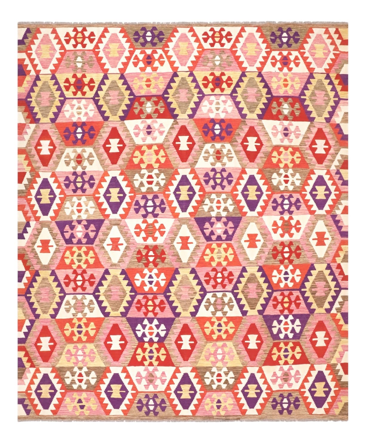 Orientalisk Matta - Vegi Kelim Hand Woven - 251 x 300 cm (Storlek: 251 x 300 cm)