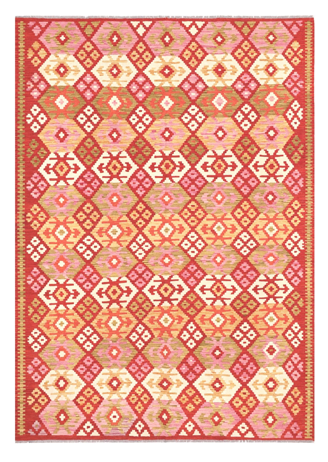 Orientalisk Matta - Vegi Kelim Hand Woven - 207 x 294 cm (Storlek: 207 x 294 cm)