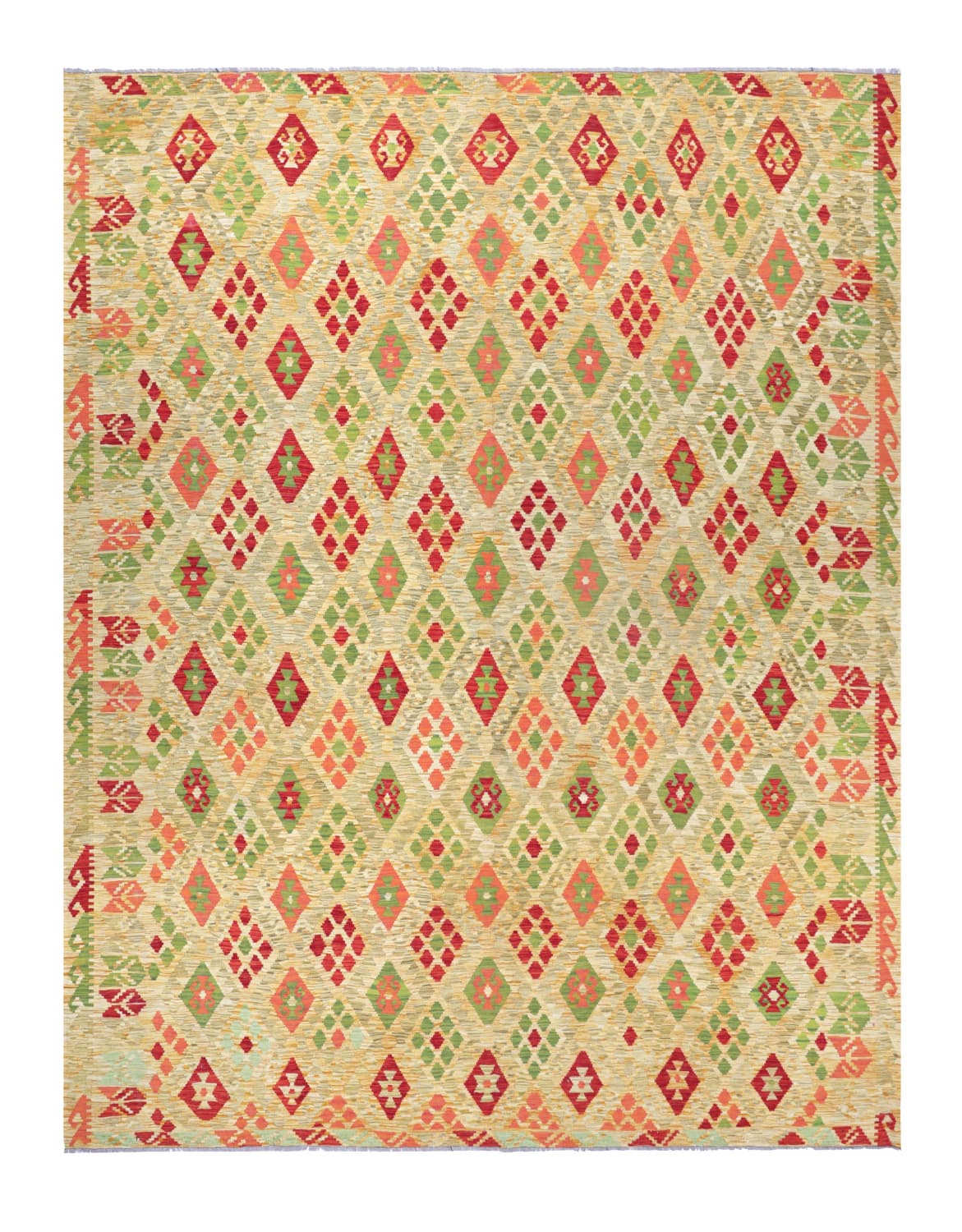 Orientalisk Matta - Vegi Kelim Hand Woven - 305 x 392 cm (Storlek: 305 x 392 cm)