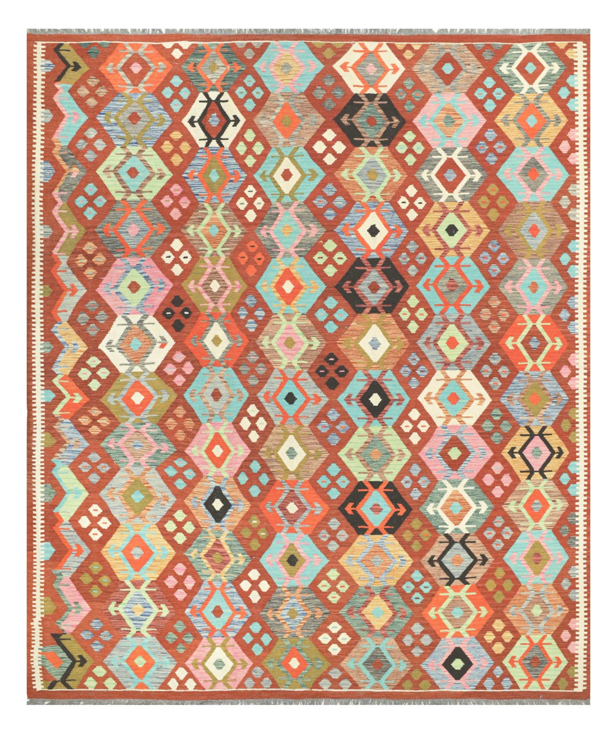 Orientalisk Matta - Vegi Kelim Hand Woven - 253 x 295 cm (Storlek: 253 x 295 cm)