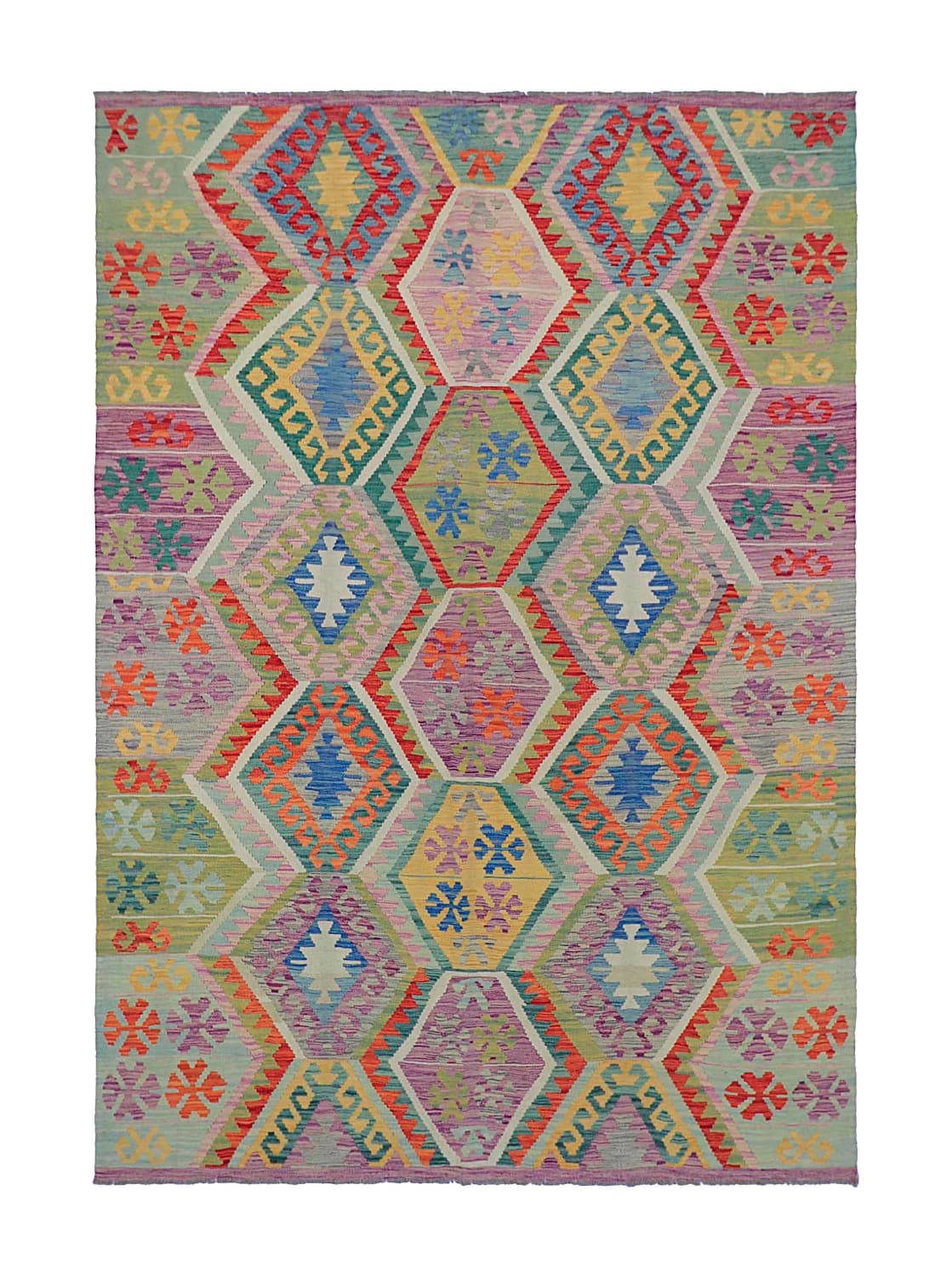 Orientalisk Matta - Vegi Kelim Hand Woven - 200 x 293 cm (Storlek: 200 x 293 cm)