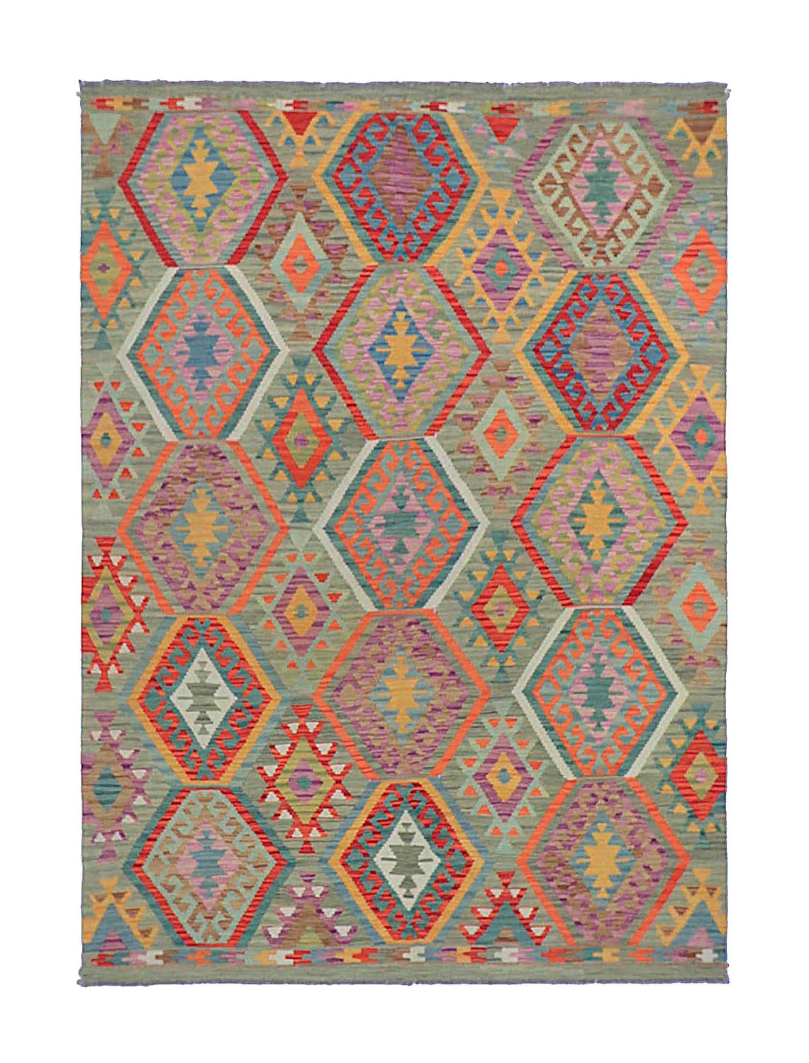 Orientalisk Matta - Vegi Kelim Hand Woven - 178 x 248 cm (Storlek: 178 x 248 cm)