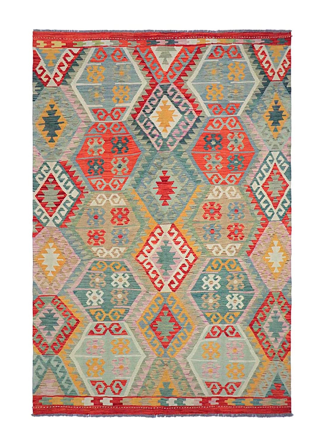 Orientalisk Matta - Vegi Kelim Hand Woven - 171 x 253 cm (Storlek: 171 x 253 cm)
