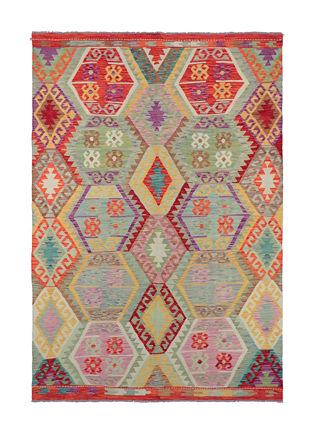 Orientalisk Matta - Vegi Kelim Hand Woven - 172 x 256 cm (Storlek: 172 x 256 cm)