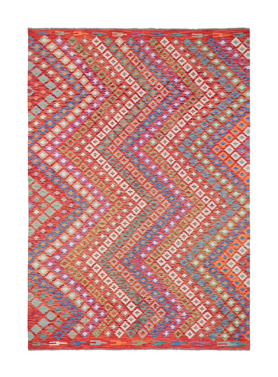 Orientalisk Matta - Vegi Kelim Hand Woven - 207 x 301 cm (Storlek: 207 x 301 cm)