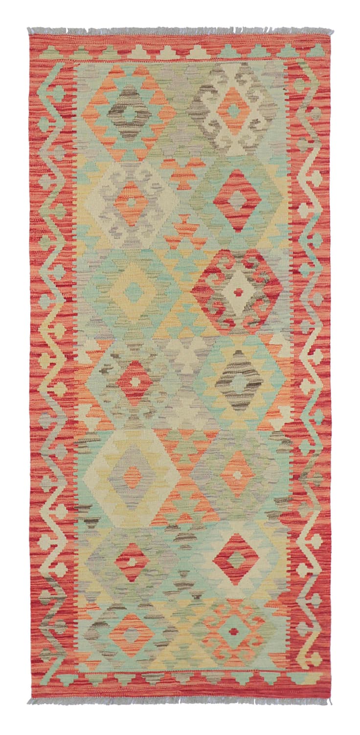 Orientalisk Matta - Vegi Kelim Hand Woven - 88 x 199 cm (Storlek: 88 x 199 cm)