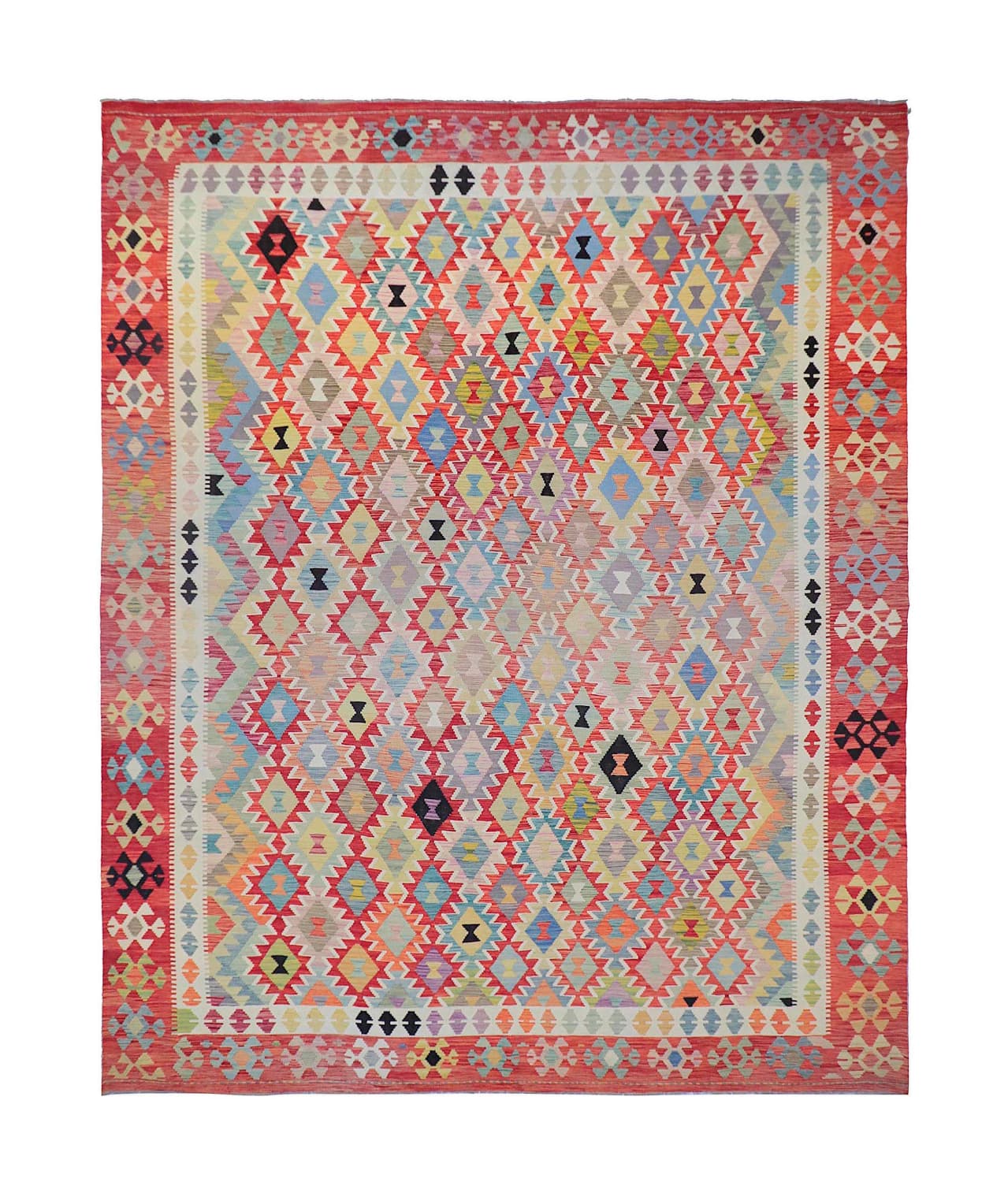 Orientalisk Matta - Vegi Kelim Hand Woven - 323 x 415 cm (Storlek: 323 x 415 cm)